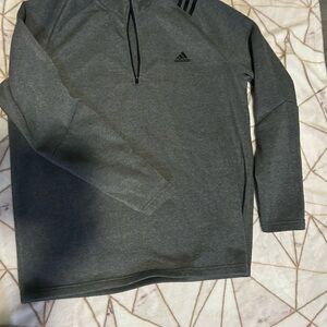 Adidas Black and Gray Golf Pullover